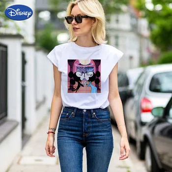 Disney Minnie Mouse Salds Mīļotājiem Ģimene T Krekls Balts Ar Īsām Piedurknēm O-Veida Kakla T-Krekls Ir 2021. Lielajam Unisex Drēbes Ropa Tumblr Mujer