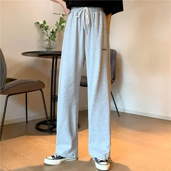 Plus Lieluma Bikses Streetwear Sieviešu Apģērbu Capri korejiešu Stila Legingiem Sporta Brīvs Plaša kāju Augsta vidukļa Slim Gadījuma Bikses