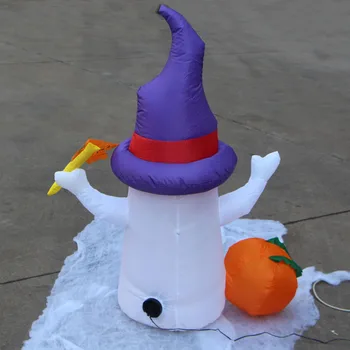 100cm Piepūšamās Spoku /Ķirbju Halloween Rotaļlietas LED Apgaismota Rotaļlietas Iekštelpu Āra Pagalmā Decos Uzspridzināt Spoku Festivāls Puse Prop