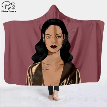 Anime Rihanna rakstzīmes Rakstzīmju Kapuci Segu Pieaugušo krāsains bērnu Sherpa Fleece Apģērba Segu Microfiber Gultas piederumi stils-4