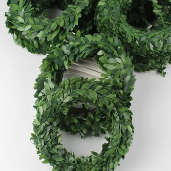 7.5 M Mākslīgo Ziedu Pvc Zaļo Lapu Ar Vadu Vīnogulājiem Diy Rokām Austs Materiāls Viltus Augiem, Ziemassvētku, Kāzu Dekorēšana JH153