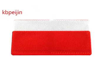 1 Iestatiet Sarkans balts plastmasas automobiļu drošības atstarotājs sānu marķējums Uzlīmes par FIAT PUNTO 500 BRAVO, STILO PANDA GRANDE PUNTO