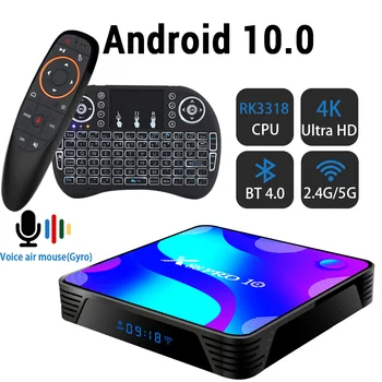 Android 10.0 TV KASTĒ RK3318 4K Youtube, Google Palīgs 4G 32G 64G 128G Set Top Box 3D H. 265 2.4 Gun 5.8 G Wifi media player