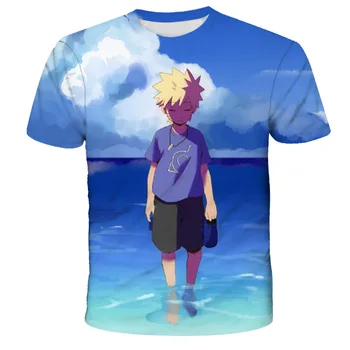 2020. gada Vasaras T-krekls Japāņu Anime Naruto Gadījuma T krekli Karikatūra Bērnu 3D Zēnu t krekls Modes Elpojošs, Bērni, Drēbes, krekli