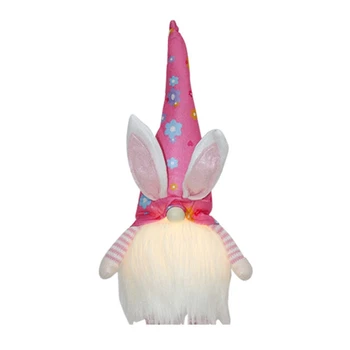 Lieldienu Zaķis Gnome ar LED Gaismas Roku zviedrijas Tomte Trušu Plīša Rotaļlietas Lelle, Svētku Rotājumi Mājās Partijas Apdare Bērniem Eas
