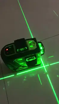 12 pozīcijas zaļo gaismu 3D Lāzera Līmeni 360 rotējoša