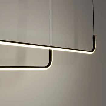 Mūsdienu LED Līnijas Lustra Alumīnija Lustras, lai Dzīvo, Ēdamistaba, Virtuve Mākslas Dekoru Karājas Gaismas Ziemeļvalstu Spīdumu Apgaismojums