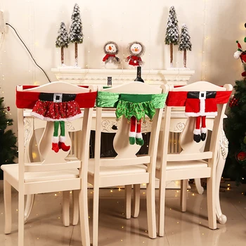 Cute Santa Elf Gpl Modeļus Ziemassvētku Dekoratīvus Krēslu Segtu Ģimenes Restorāns Ērti Mašīna Mazgājami Mājas Dekoru