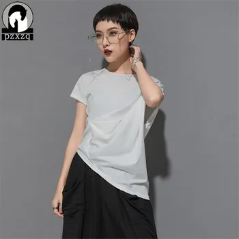 Modes stils t krekls sievietēm Hip hop stilā Vasaras sieviešu īsām piedurknēm jauns T-krekls nelegālo asimetriska bat piedurknēm sieviete