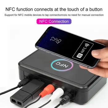NFC5.0 Bezvadu tehnoloģija Bluetooth 5.0 Uztvērējs 2RCA + EDR, 3,5 mm Ligzda Aux USB HiFi Stereo Audio Adapteri, Lai Auto Skaļrunis PC Audio Uztvērējs