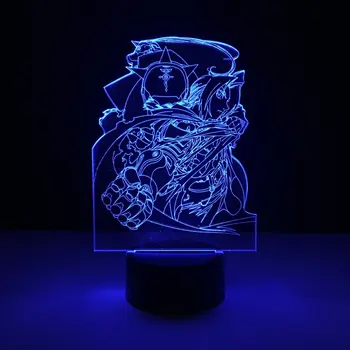 Novetly Bērniem Led Nakts Gaisma Fullmetal Alchemist Nightlight Bērnu Guļamistaba Dekori USB Akumulatoru Powered Led Nakts Lampa 3d