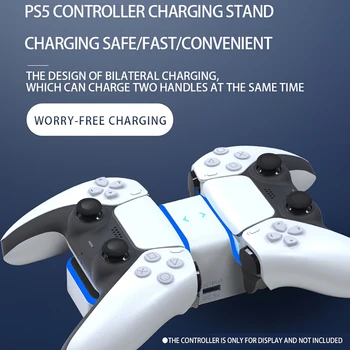 Par PS5 Kontrolieris Lādētāju Dual USB C Uzlādēšanas Doka Staciju Stāvēt ar USB A-Rezultātu Ostas PlayStation 5 DualSense Piederumi