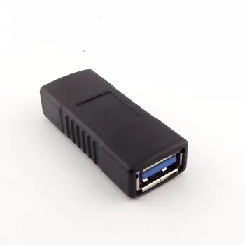 10Pcs Black USB 3.0 Tipa Sieviete, lai Sieviete Adaptera Savienotāju Dzimumu Mainītājs Savienotājs