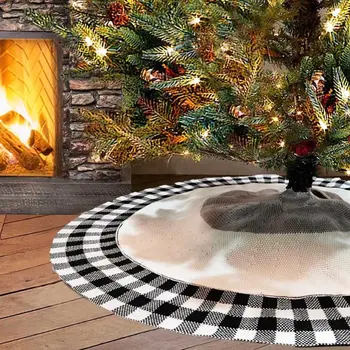 48inch Ziemassvētku Eglīte Svārki, Trikotāžas Režģu Grīdas Paklājs Vāciņu Rotājumus Ziemassvētku Dekori