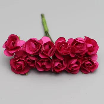 12pcs/daudz Rožu Mākslīgā DIY Roku Materiāls Vainags Ziedi Hairbands Papīra Līgavas Kāzu Rotājumi, Cepures Kaste Iepak