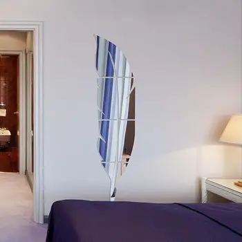 Skaistumkopšanas Akrila Sudraba Uzlīmes, Dekori Spoguļi Spalvu Mājās Dzīvo Sieviete 72 X 15.3 X 0.1 cm 3D Noņemams Strūklas Mūsdienu DIY Decal