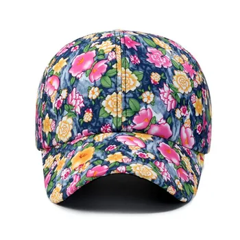 H006 Gadījuma Sievietes Retro Beisbola cepure Ar Broken Flowers Printing Ēnojumu Novēršanas Gudrs Cepuri