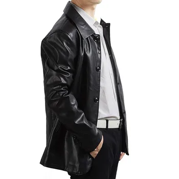 Vīriešu vējjaka jaka 7XL augstas kvalitātes mākslīgās ādas motociklu jaka PU atloks modes jaka. (lielgabarīta plus lieluma)