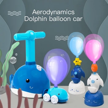 Jauda Balonu Palaišanas Tornis Rotaļlietas Bērniem Zinātnes Rotaļlietas Delfīnu Aerodinamika Inerces Spēku Balloon Sūknis Automašīnu Sacīkšu Komplekts Ģirts