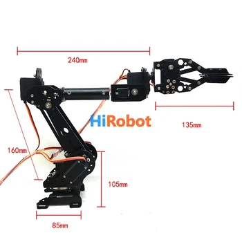 Metāla Mehāniskās Rokas 6 Asi Rotējošu Smart Robotu komplektu, Augstu Griezes momentu Servo, ar Mehānisko Raust CL-3, Par DIY mācību kursu