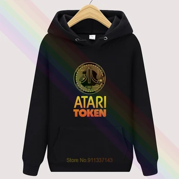 Atari Token Ķēdes Logo Klasisks Melnā Rudens Augstas Kvalitātes Hoodies Top Pelēkā Vārna Mens Āra Apģērbs Džemperi Sporta Krekls