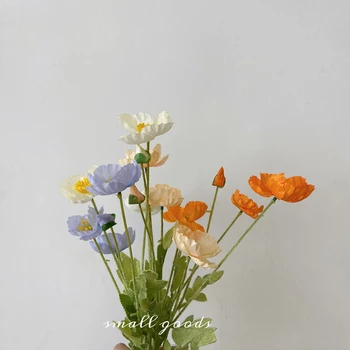 Zīda Ziedu Istabu, Mājas Apdare, Magoņu Ziedi Fotografēšanas Piederumus