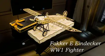 DIY Kuģiem, Koka Veidošanas Komplektu,Celtniecības Rotaļlietas, Ziemassvētku Dāvanu Klāt,1:23 Fokker E. III Eindecker WW1 Cīnītājs Statiskie Modeļi X8