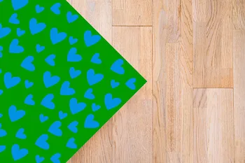 Agatha Ruiz de la Prada Vinila Segas Pamata Izdrukas, Zaļā un Zilā, Sirdis-dzīvojamās istabas paklājs, paklāji