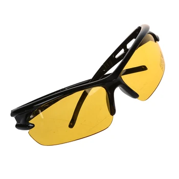 Melns rāmis dzeltenā Nakts Redzamības lapa āra Riteņbraukšanas Saulesbrilles