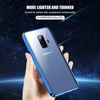 Privātuma Metāla Magnētiskās Rūdīts Stikls Telefonu Gadījumā Samsung Galaxy S8 S9 S10 Plus Piezīme 8 9 Magnēts Anti-skatīt 360Protective Vāciņu