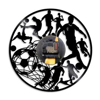 Futbola Spēlētāji Kick Bumbu Neto Mērķis Futbola Sienas Pulkstenis Futball Jomā Bumbu Komanda, Sporta Skolas, Koledžas Bērniem, Spēles Vinila Ieraksts Pulkstenis