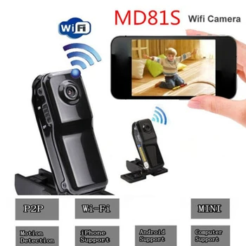 MD81 MD81S IP Mini Kameras, Wifi, HD 720P Bezvadu videokameru DV DVR Videokameru Novērošanas Drošības Cam Micro Motion Detection