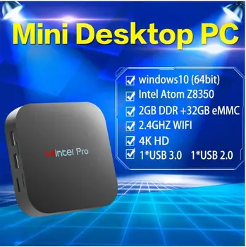 Windows 10 Mini PC Intel Z8350 Quad Core 2GB 32GB Dual WIFI BT4.2 Wintel W8 Pro