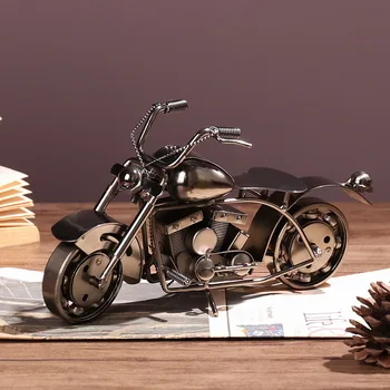 CAPTAINIRON Retro Motociklu Modelis Dzelzs Mehānisko Miniatūras Figūriņas, Metāla Rotājumu Amatniecība par Vintage Mājas Dekoru Chritsmas Dekori