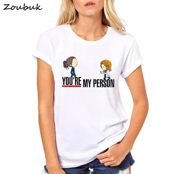 Vasaras Topi Cartoon S Anatomija T krekls Sievietēm Tu esi Mans Cilvēks Burtu T-Krekls ar Īsām Piedurknēm Kokvilnas Sieviešu Balts T krekls