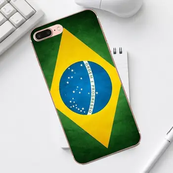 Qdowpz Mīksto Mobilais Pārredzama iPhone X XS Max XR 4 4S 5 5C SE 6S 6 7 8 Plus Galaxy A3 A5 J1 J3 J5 J7 2017. Gadam Brazīlijas Karogu