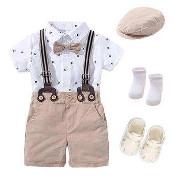 Baby Boy Apģērbu Komplekts 5gab Jaundzimušo Bērnu Vasaras Apģērbu Komplekts Džentlmenis Puse Ziemassvētku Zēns Tērpi Bērniem, Kāzu Apģērba Komplekts