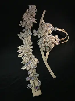 Austrumu deju kostīmu Vēdera deju Indijas, Ēģiptes deju tērpi Bellydance drēbes krūšturis josta, šalle gredzenu svārkiem kleitu, kopa 2412