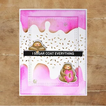 Dzīvnieku Sloths Karājas Koku zāģēšana Nomirst Mača Skaidrs, Zīmogi Cupcake Kafijas Happy Birthday Vārdiem DIY Scrapbooking Amatniecības Karti 2020