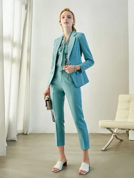 2020. gada Rudens Modes Jaunā Sieviešu Slim Biznesa EleSuits Žaketes, Sievietēm, Bleizeri, Garās Piedurknes Žakete Femenino Sieviešu Apģērbu ED50XZ