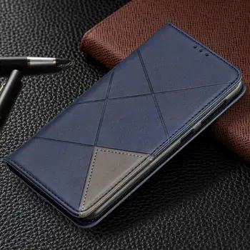 Vienkāršs Vīriešu Ādas Maku Telefonu Gadījumā Samsung Galaxy Note 10 Pro S9 Plus S9P Pleds Modelis Aptver tīrtoņa Krāsu Magnēts Lodziņā D07H