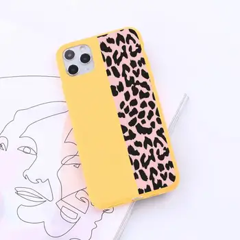 Modes skaists Leopards Drukāt Telefonu Gadījumā Konfektes Krāsu iPhone 6 7 8 11 12 s mini pro X XS XR MAX Plus