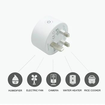 WiFi Smart Ligzda UK Plug Tālvadības Laiks Kontaktligzdas Adapteris Balss Kontroli, UK Plug Atbalsts IOS / Android Ierīces ,Balts
