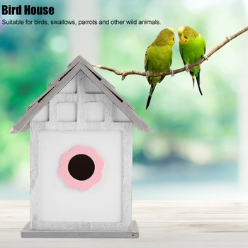 Rozā Krāsa Putnu Māja, Koka Putnu Māja DIY Vaislas Papagaiļus Putnu Ligzdošanas Kaste Āra Dārza Dekorēšana Putnu Accessoires