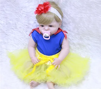 55cm Pilna Ķermeņa Silikona Atdzimis Bērnu Lelle, Rotaļlietas, Spilgti Baby-Atdzimis Princese Lelle Bērna Dzimšanas diena Ziemassvētku Dāvanu Meitenēm Brinquedos