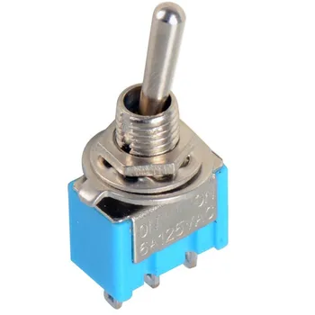 5gab Mini Fiksēšanas tumblerus UZ Zilā šūpuļzirgs slēdzis 3 adatas 2 pozīciju slēdzis, 6mm 3A/250V 6A/125V