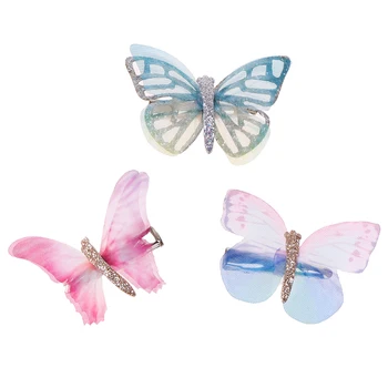 1Pair Butterfly Matu spraudes Meitene, Skaists Krāsains Simulācijas Tauriņš Salds Matu Rotājumu Galvu Matadatu, Matu Aksesuāri