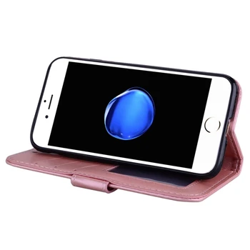 IPhone 8& 8 Plus Mirdzēt Pulveris Unicorn Modelis Horizontālā Flip Ādas somiņa ar Īpašnieka & Maks & Karšu Slots & Foto Rāmis
