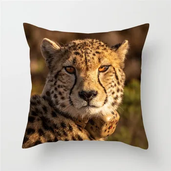 Fuwatacchi Gepards Dzīvnieku Spilvens Segums Mežonīgs Leopards Izdrukāt Spilveni Vāks Mājas Dīvāns Dekoratīvās Jaunu 2019 Spilvendrānas