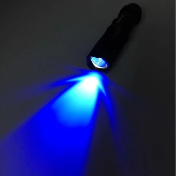 Tālummaiņas UV Led Lukturīša gaismas 365nm 395nm Violeta Lukturi, lampas Ultra Violet Ultravioleto Blacklight Naudas Pārbaudītājs AA Baterijas